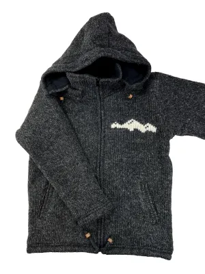 Hand knitted woolen jacket/sweater with soft inner fleece