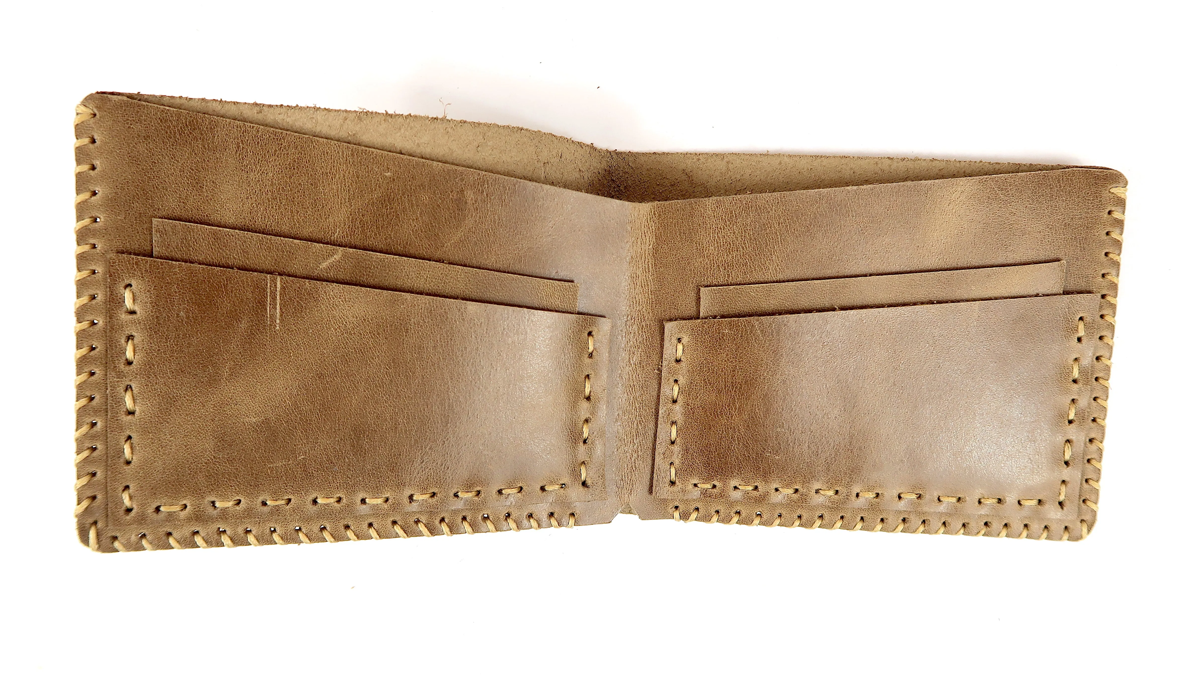 Handmade Bill Fold Leather Wallet