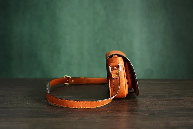Handmade Italian Leather Satchel Bag Lady Purse D041