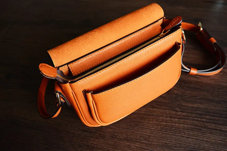 Handmade Italian Leather Satchel Bag Lady Purse D041