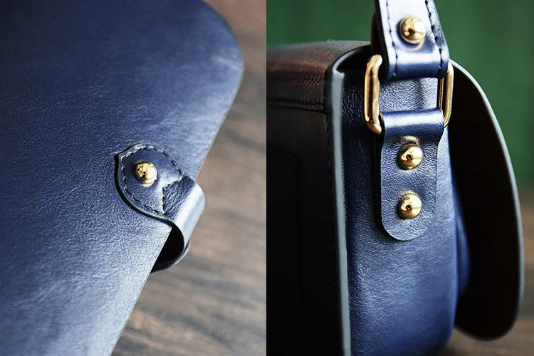 Handmade Italian Leather Satchel Bag Lady Purse D041