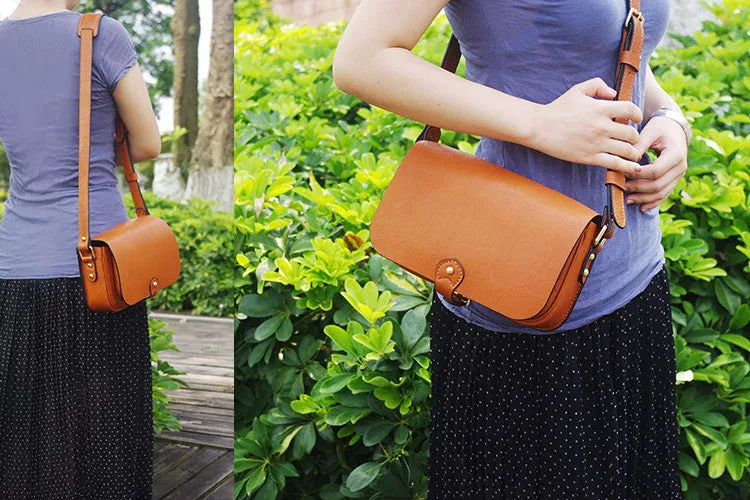 Handmade Italian Leather Satchel Bag Lady Purse D041
