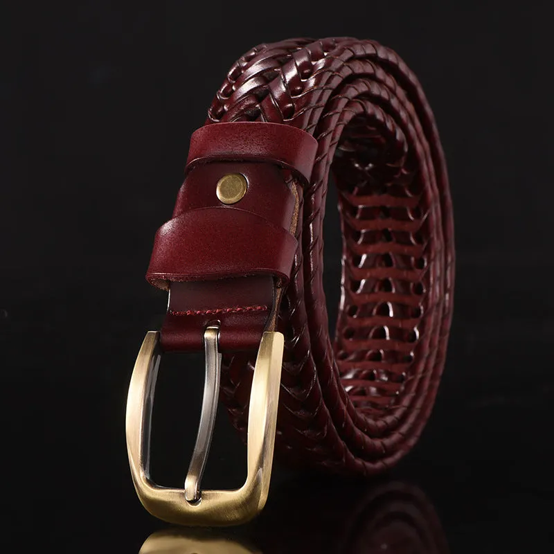 Handmade Woven Men's Leather Belt