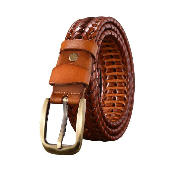 Handmade Woven Men's Leather Belt