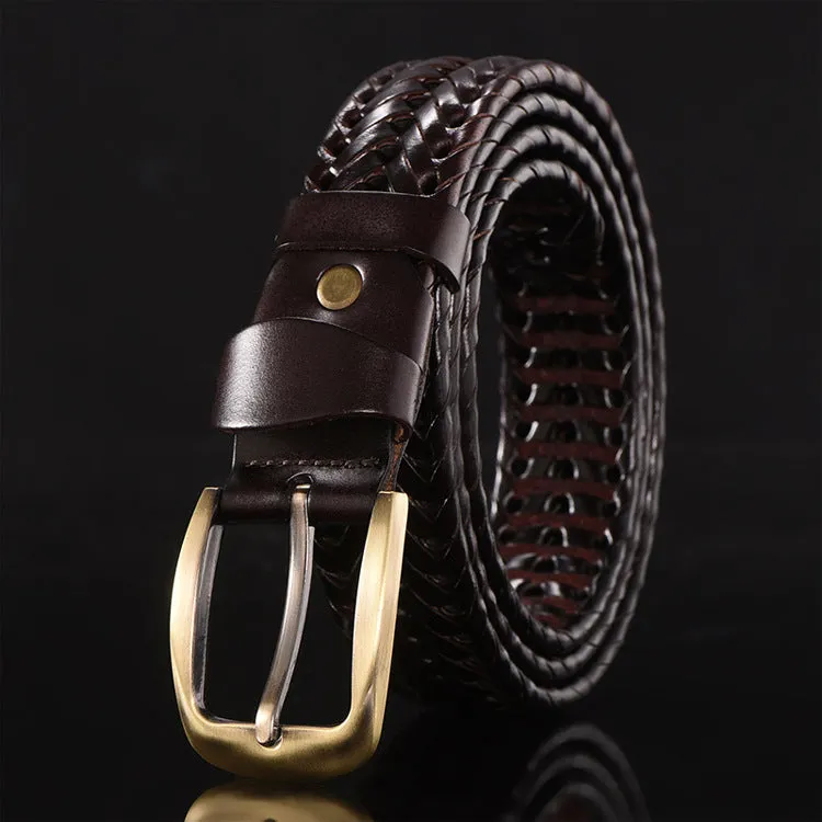 Handmade Woven Men's Leather Belt