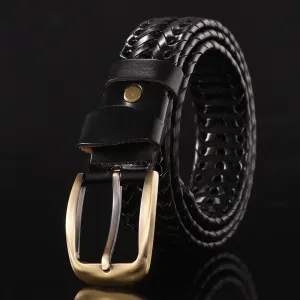 Handmade Woven Men's Leather Belt