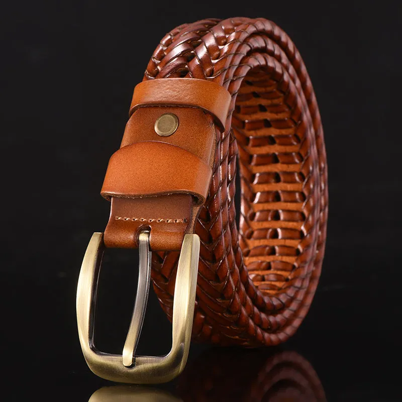Handmade Woven Men's Leather Belt