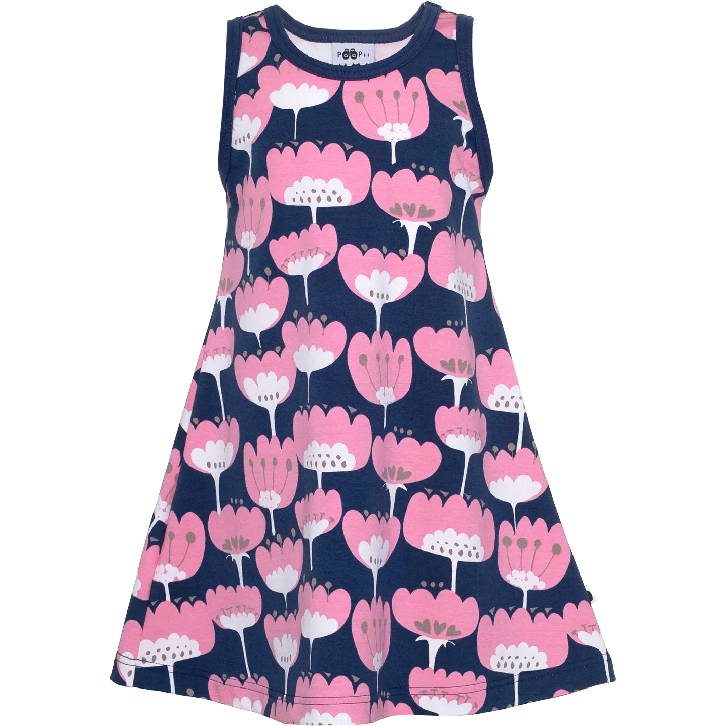 HELINA Sleeveless Dress - Blomma in Blueberry and Light Pink - 1 Left Size 9-10 years