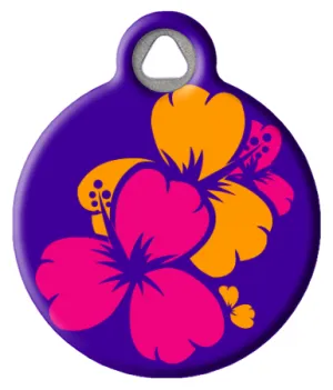 Hibiscus Flower Dog Tag | Lupine Microbatch: Aloha Pet ID Tag