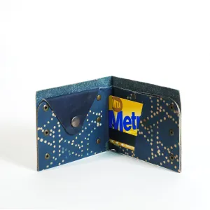 Indigo Leather Billfold Wallet.  Handmade in NYC