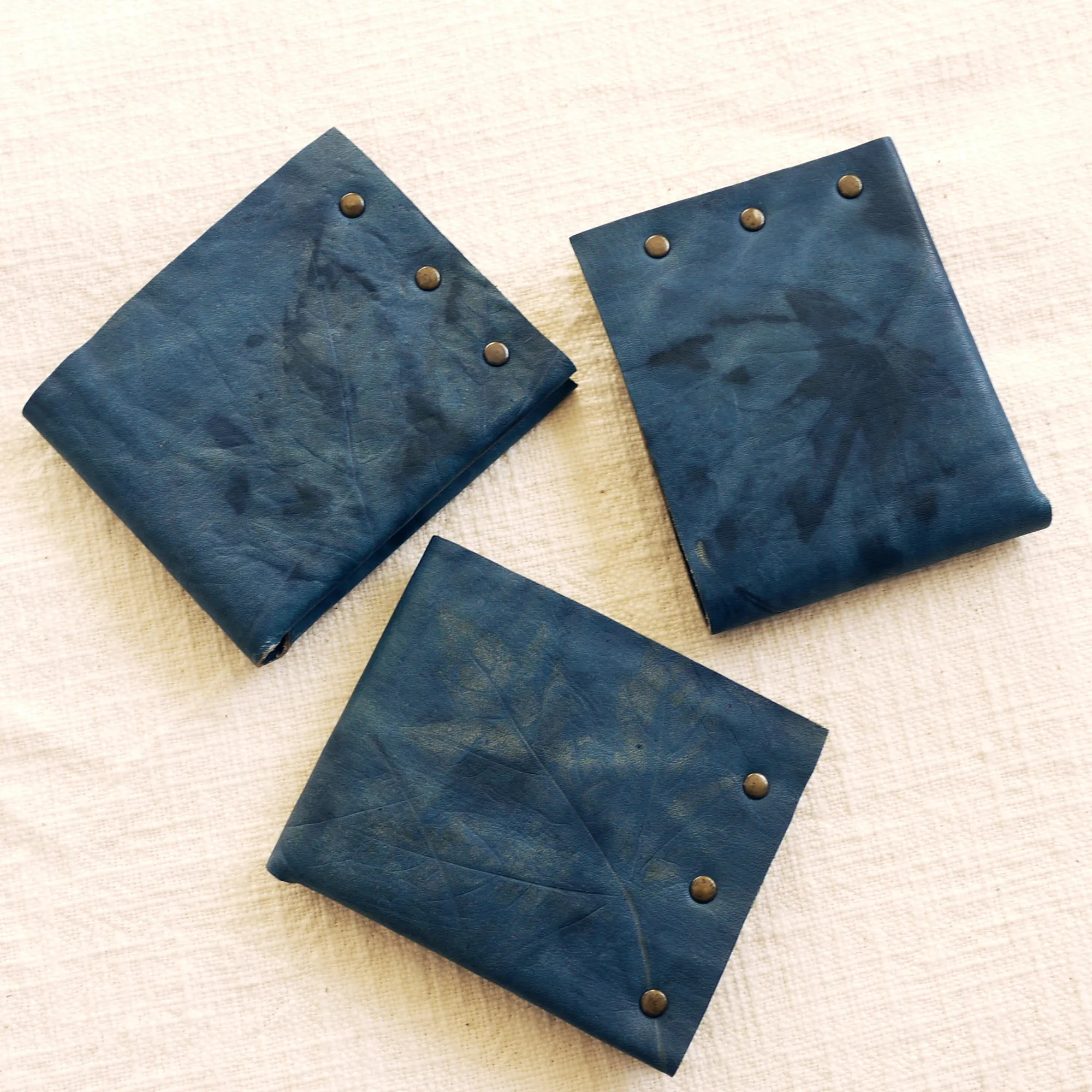 Indigo Leather Billfold Wallet.  Handmade in NYC