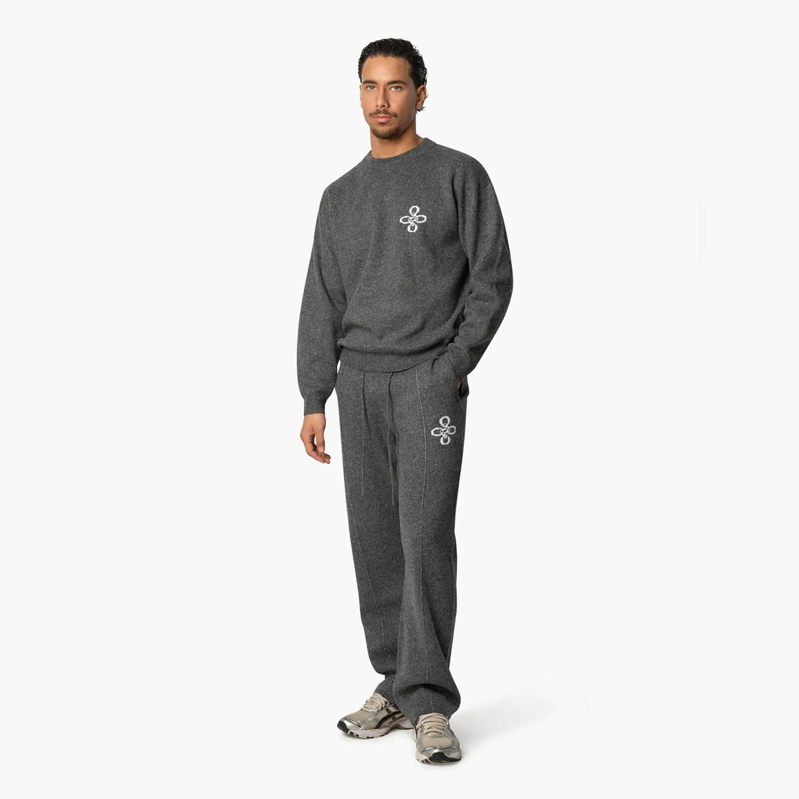 INSIGNIA KNITTED PANTS | DARK GREY MELEE
