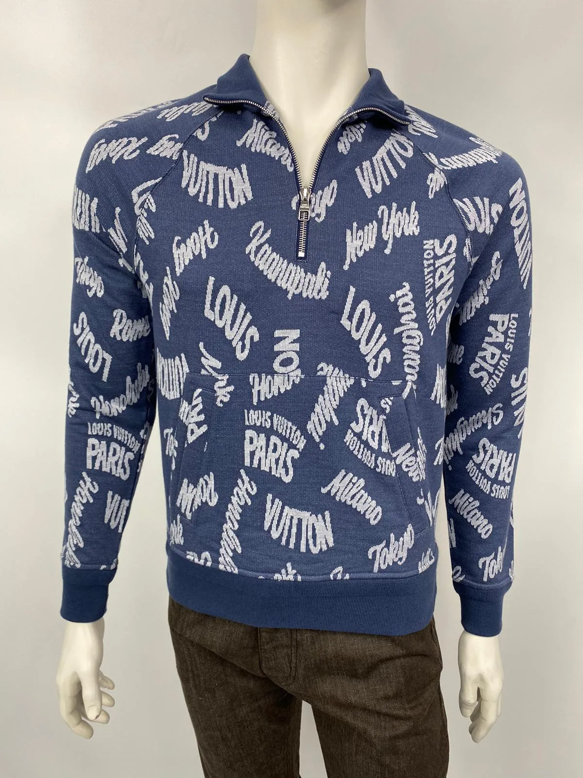 Jacquard Cities Half Zip Sweater