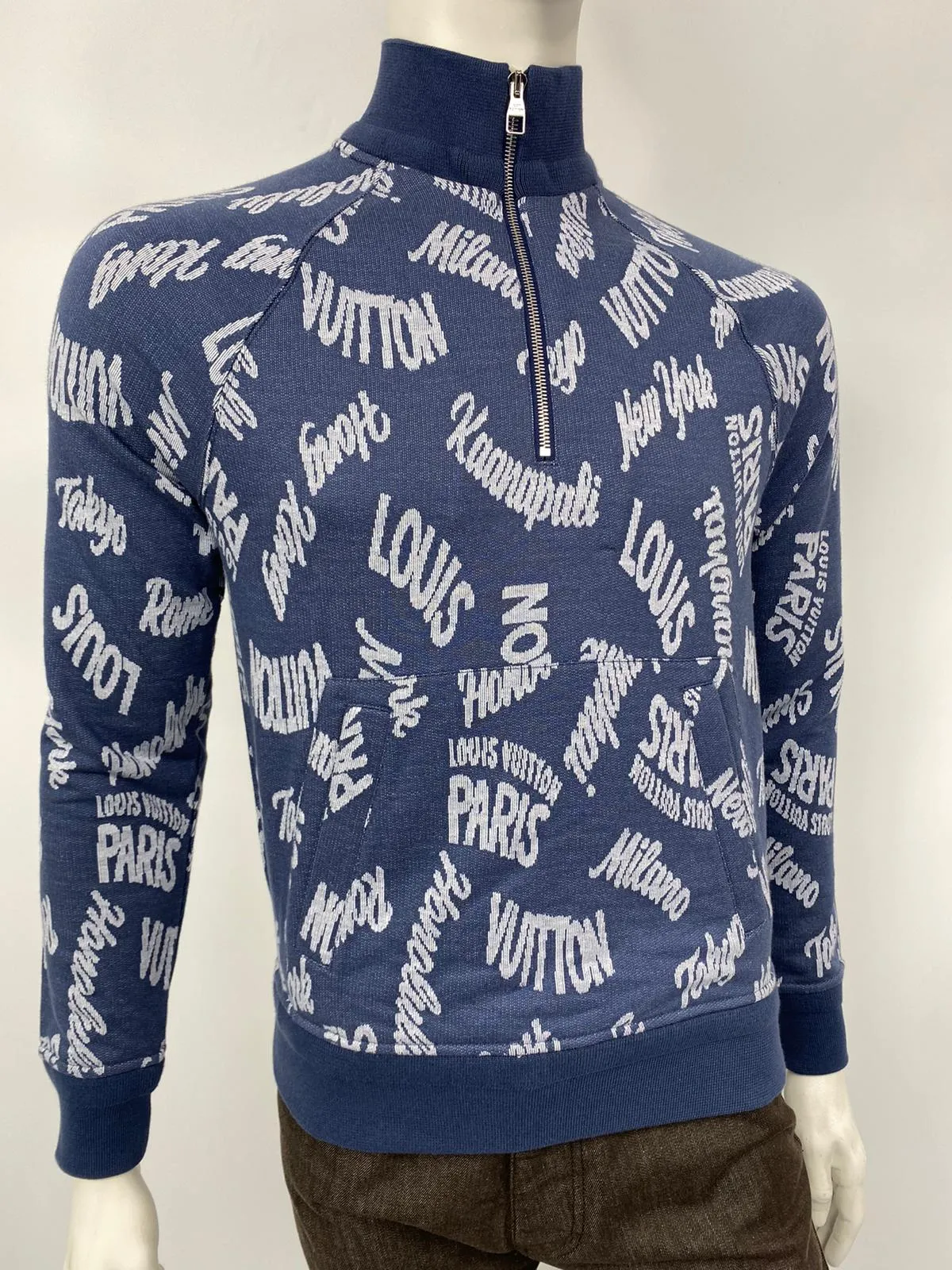 Jacquard Cities Half Zip Sweater