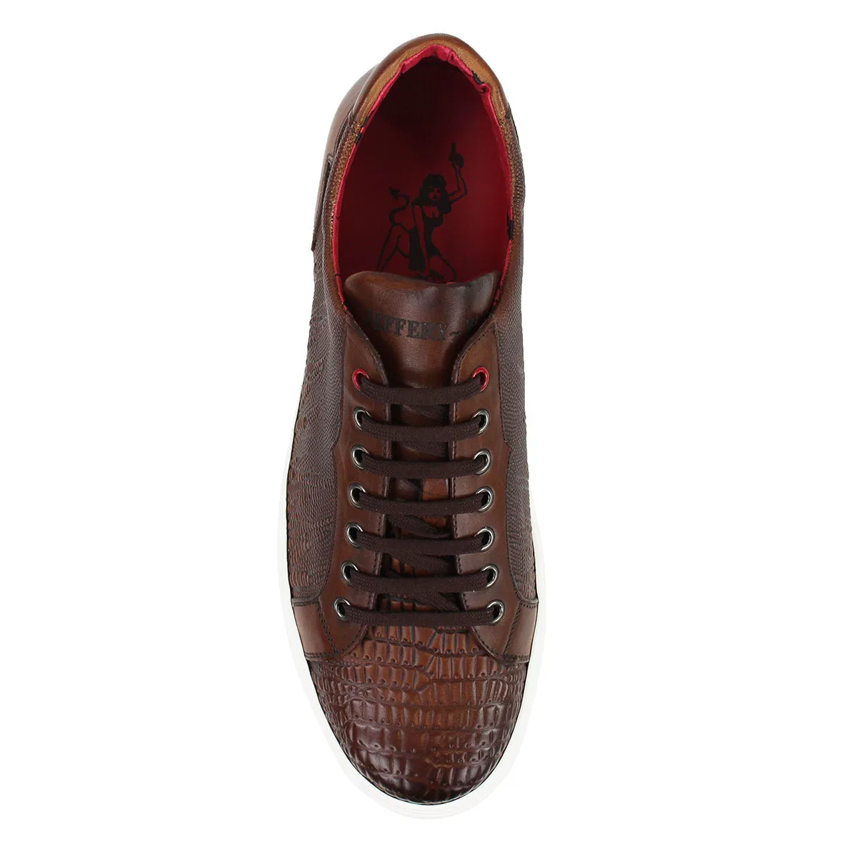 Jeffery West - Apolo Grain Leather Trainers in Brown