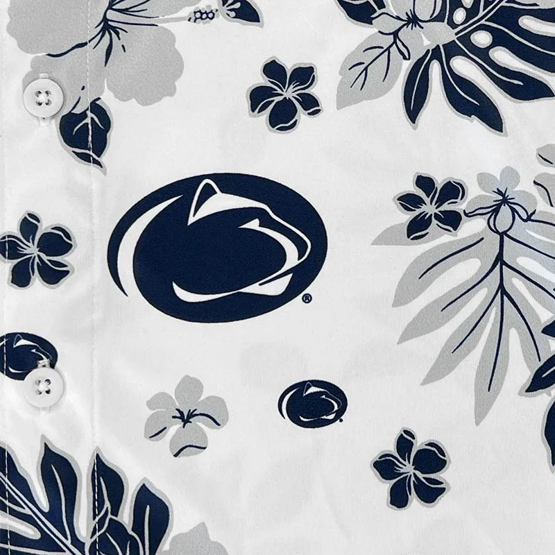 League Custom PSU Hawaiian Floral Camp Shirt