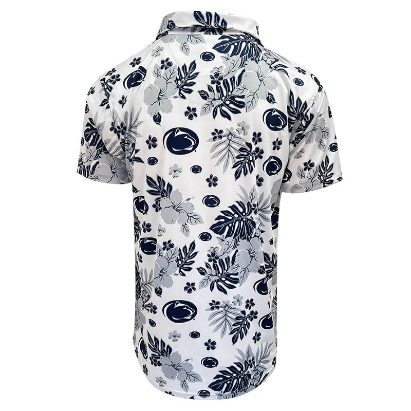 League Custom PSU Hawaiian Floral Camp Shirt