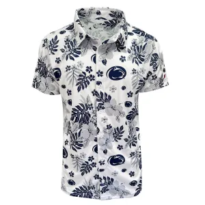 League Custom PSU Hawaiian Floral Camp Shirt