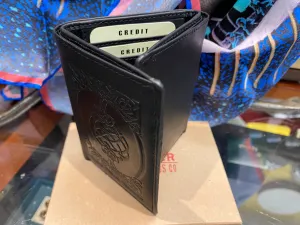 Leather Wallet with a Celtic Eternity Knot Black ~ Tri-fold