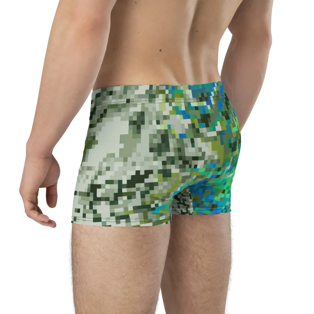 LGBT Mens Boxer Briefs - Green Turquoise Patterned
