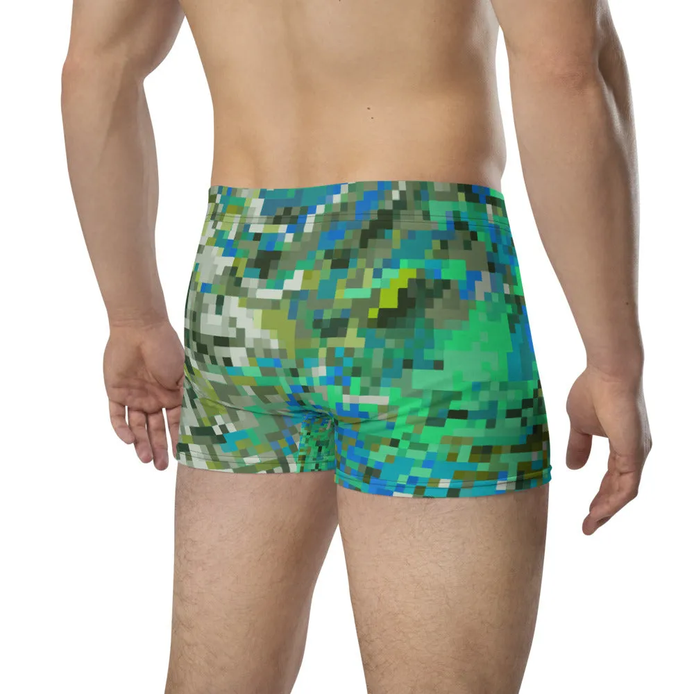 LGBT Mens Boxer Briefs - Green Turquoise Patterned
