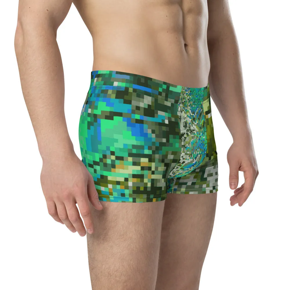 LGBT Mens Boxer Briefs - Green Turquoise Patterned