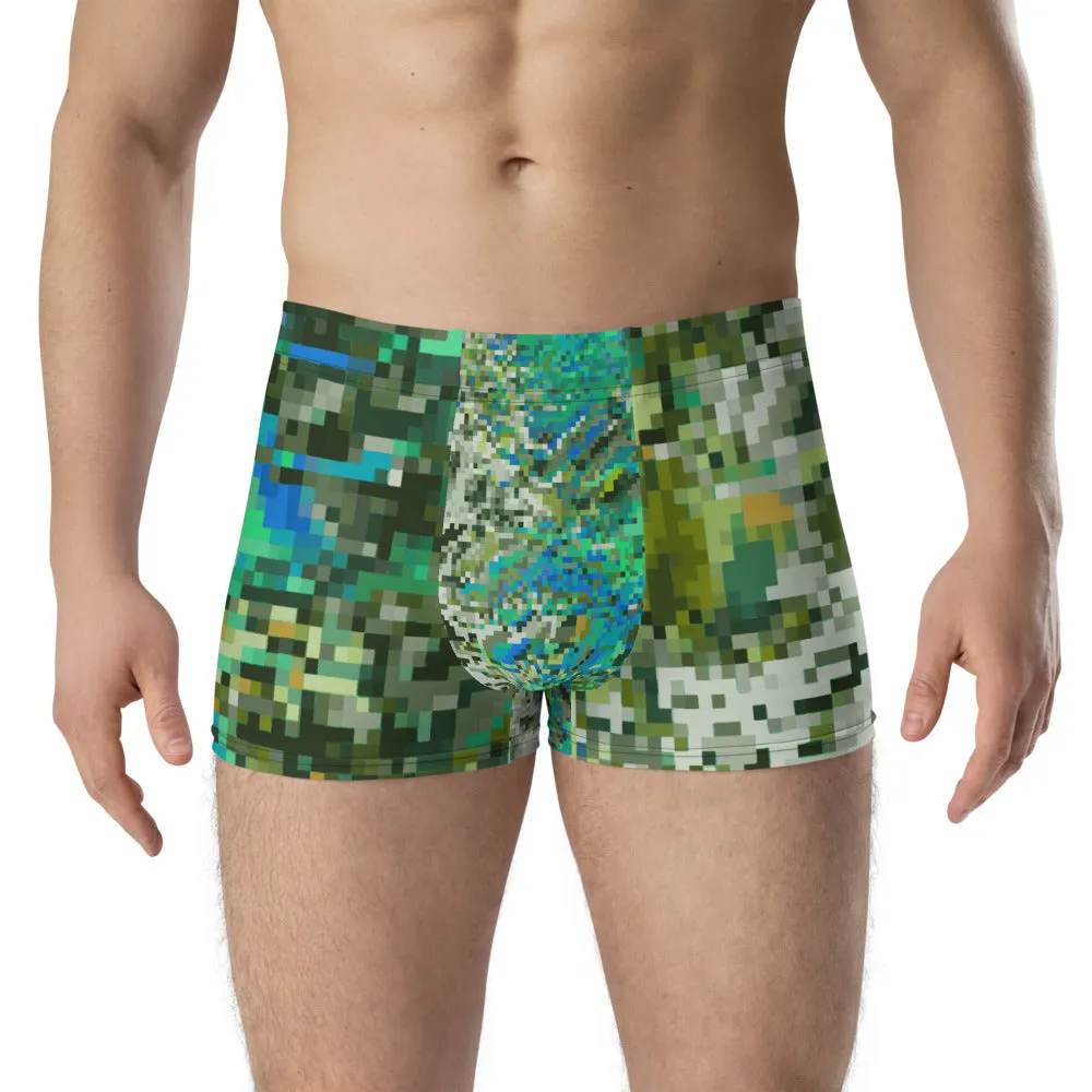 LGBT Mens Boxer Briefs - Green Turquoise Patterned
