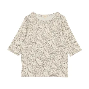 Lil Legs Three Quarter Sleeve T-Shirt - Taupe Floral