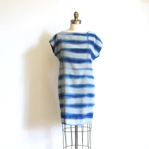 LINEAR. indigo dyed silk dress