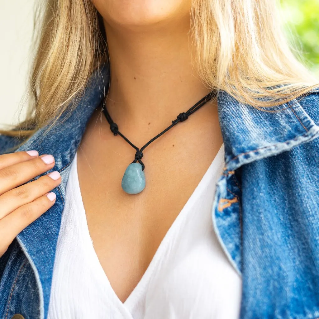 Luck Strings Aquamarine Pendant - Serene Harmony