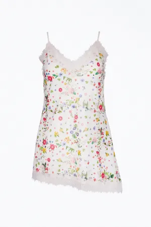 MARIANNE FLORAL ORGANIC COTTON ASYMMETRIC SLIP