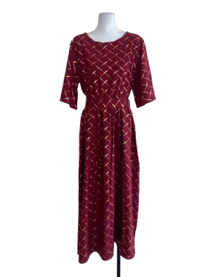 Maroon Patterned Maxi Dress