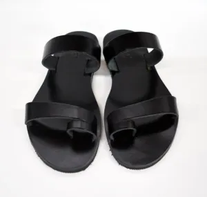 Men black handmade sandals