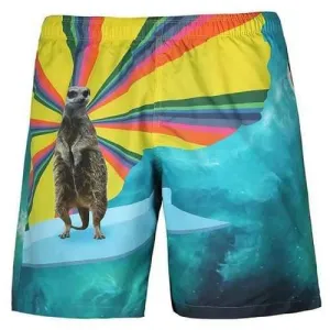 Men's Casual 3D Print Beach Shorts - Cyan Or Aqua M