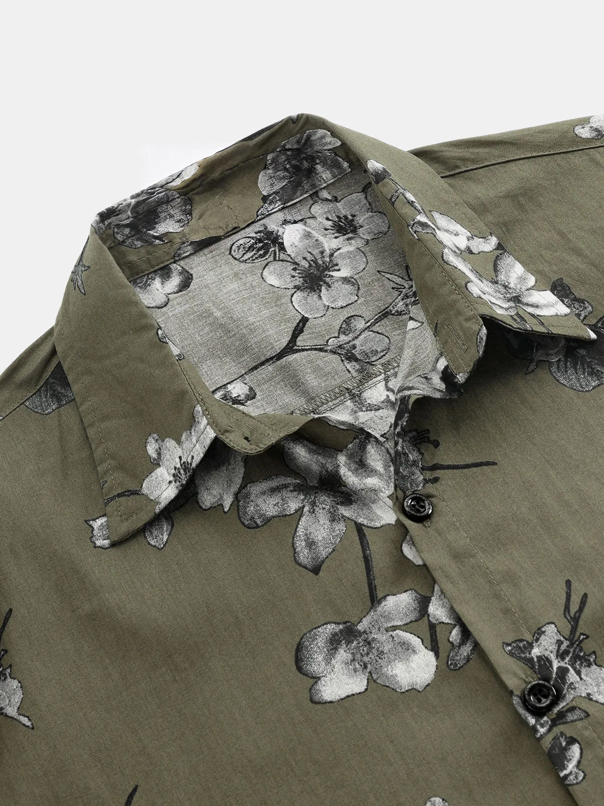 Men's Cotton Floral Summer Beach Short Sleeve Shirt