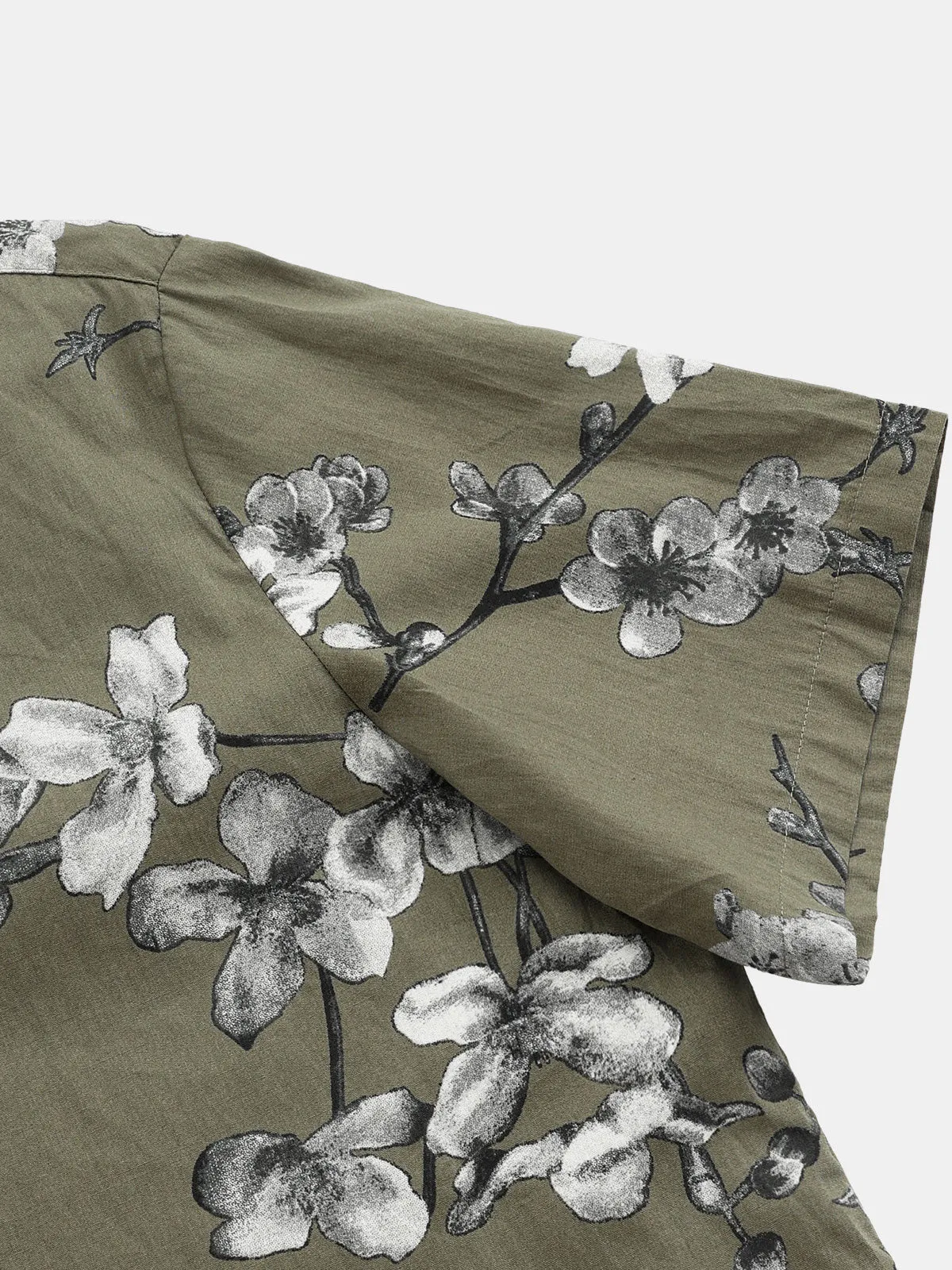 Men's Cotton Floral Summer Beach Short Sleeve Shirt