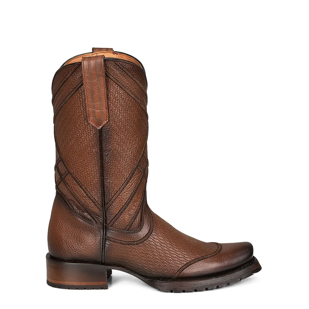 Men's Cuadra Honey Laser & Embroidery Square Toe Boots CU675