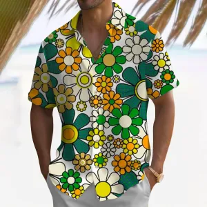 Men's fashionable floral short-sleeved shirt