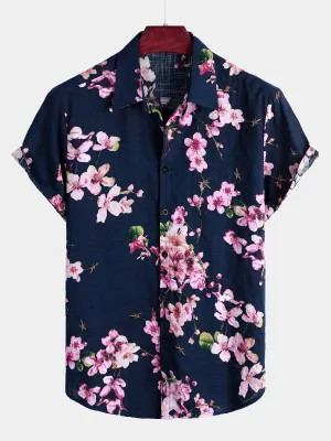 Men's Floral Cotton Tropical Hawaiian Shirt