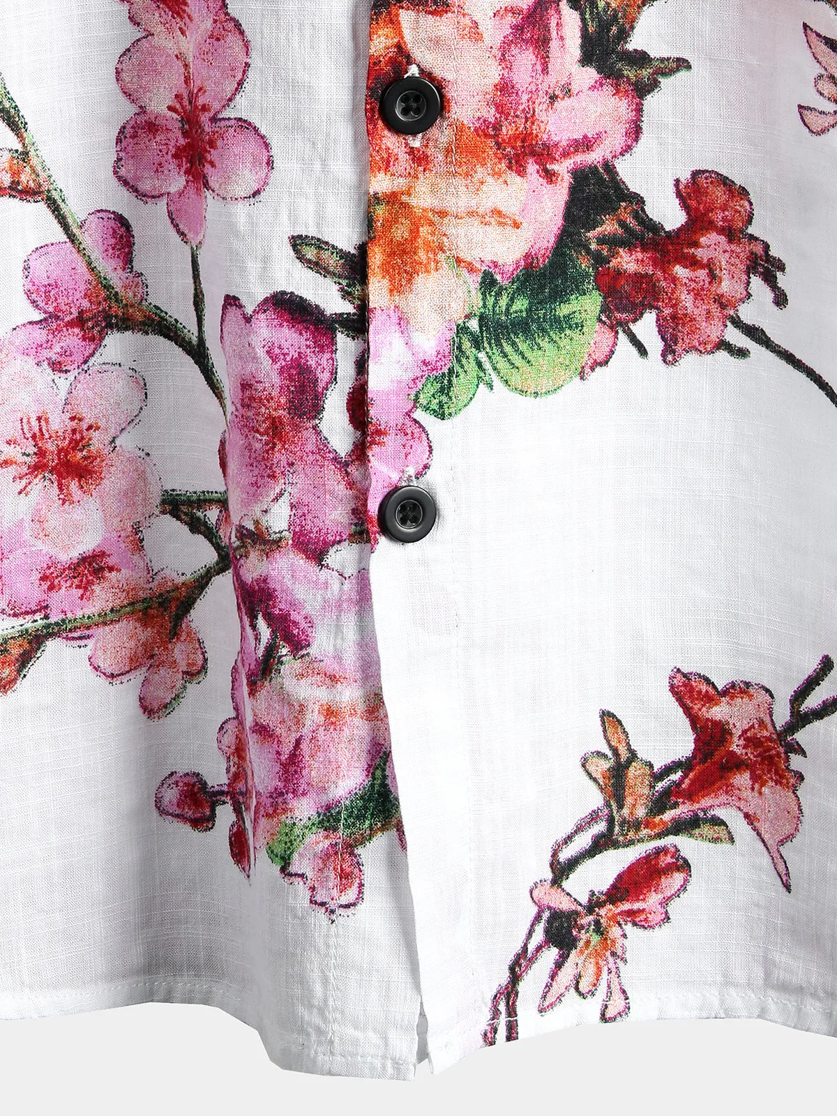 Men's Floral Cotton Tropical Hawaiian Shirt