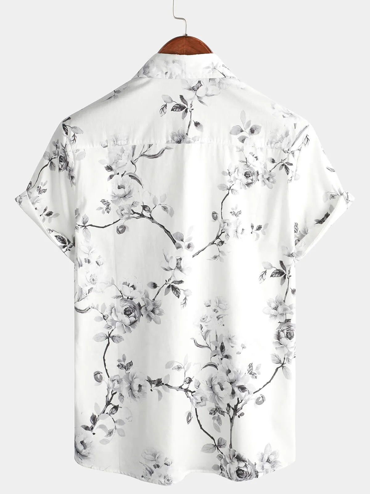 Men's Floral White Beach Hawaiian Shirt