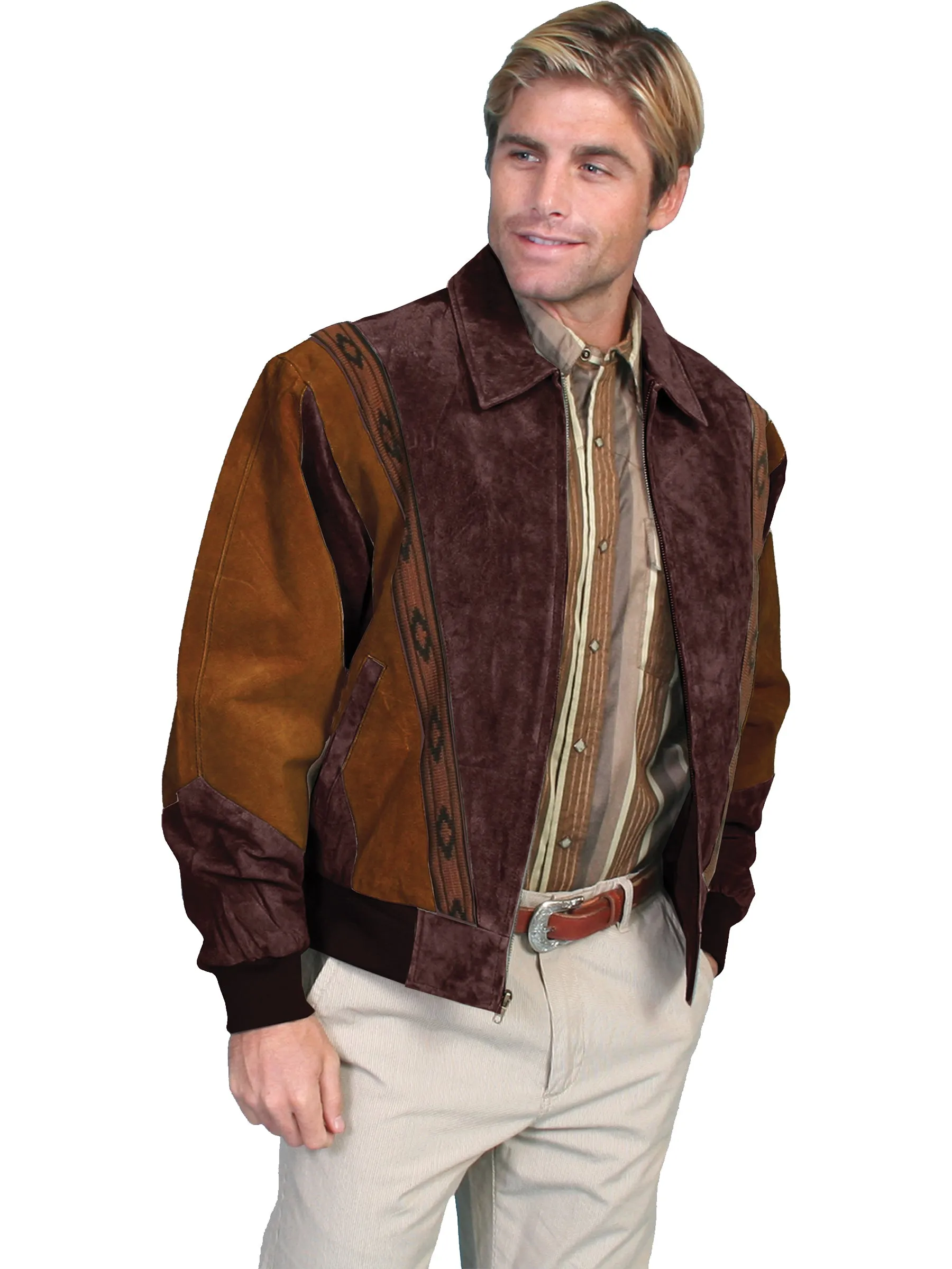 Men's Leather Jacket Collection: Scully Casual Suede Two Tone