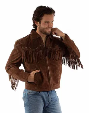 Men's Leather Jacket Collection: Scully Western Fringe Suede Zip Front