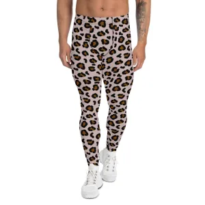 Mens Leggings, Brown Leopard Skin