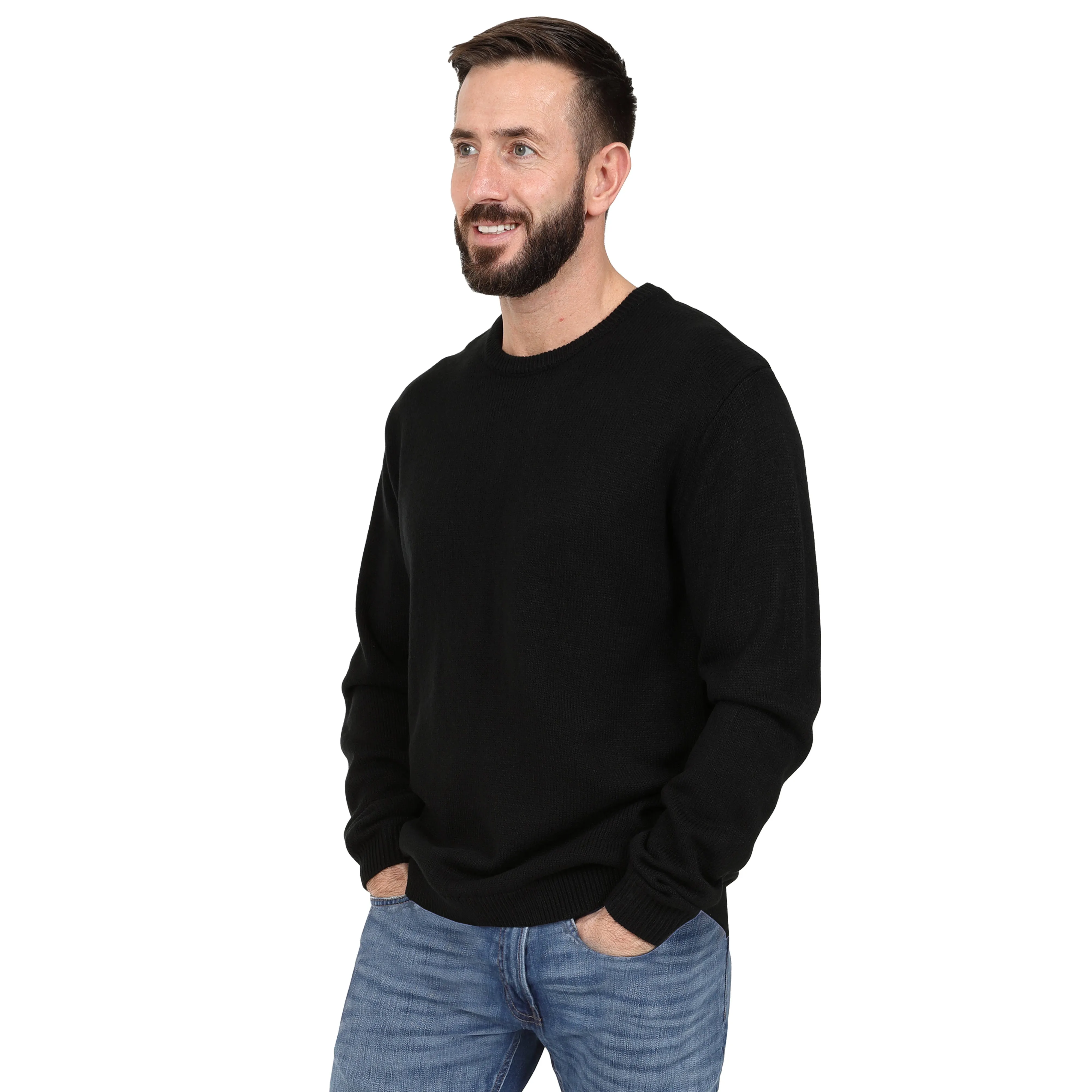 Men's Premium Knitted Crew Neck Jumper - Navy