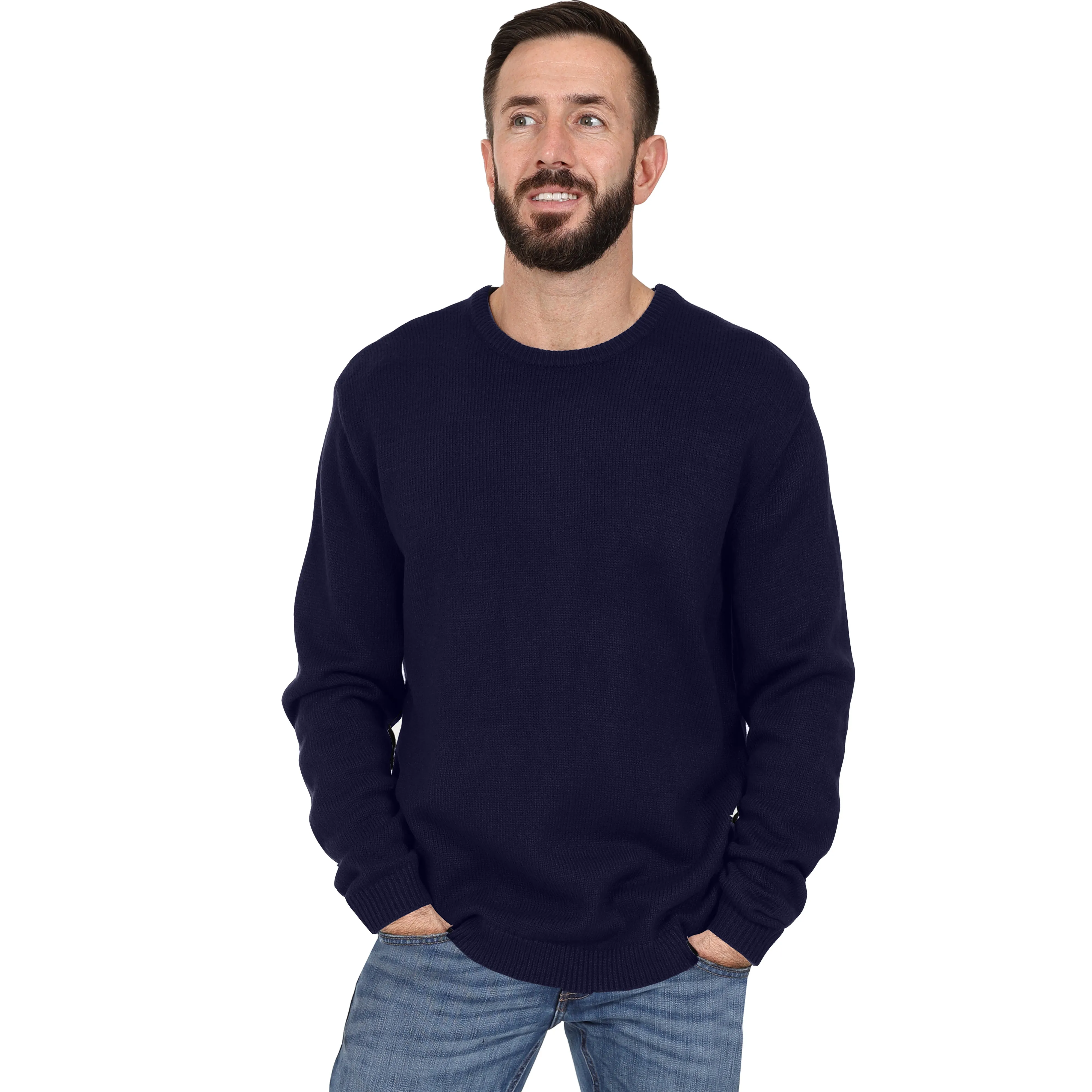 Men's Premium Knitted Crew Neck Jumper - Navy