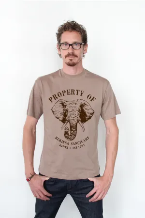 Men's Protect Our Elephants Crew Neck Tee - Bark