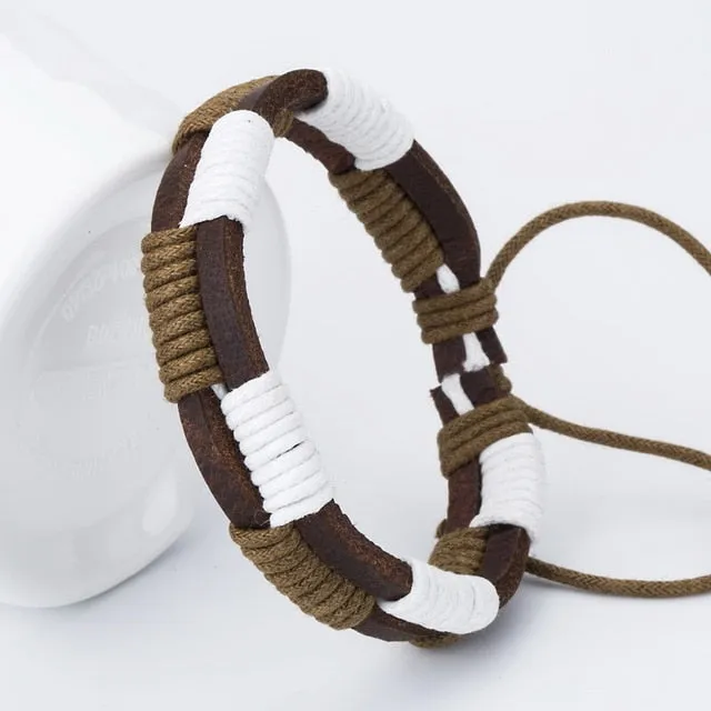 Men's  Trendy  Handmade Leather Bracelets