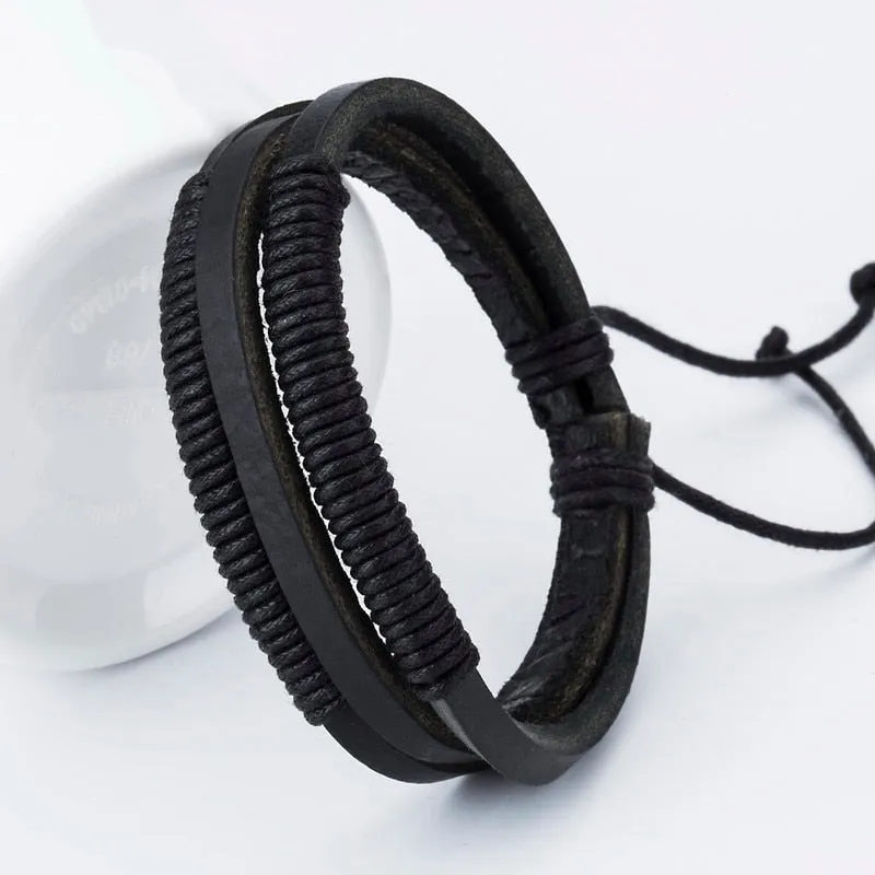 Men's  Trendy  Handmade Leather Bracelets