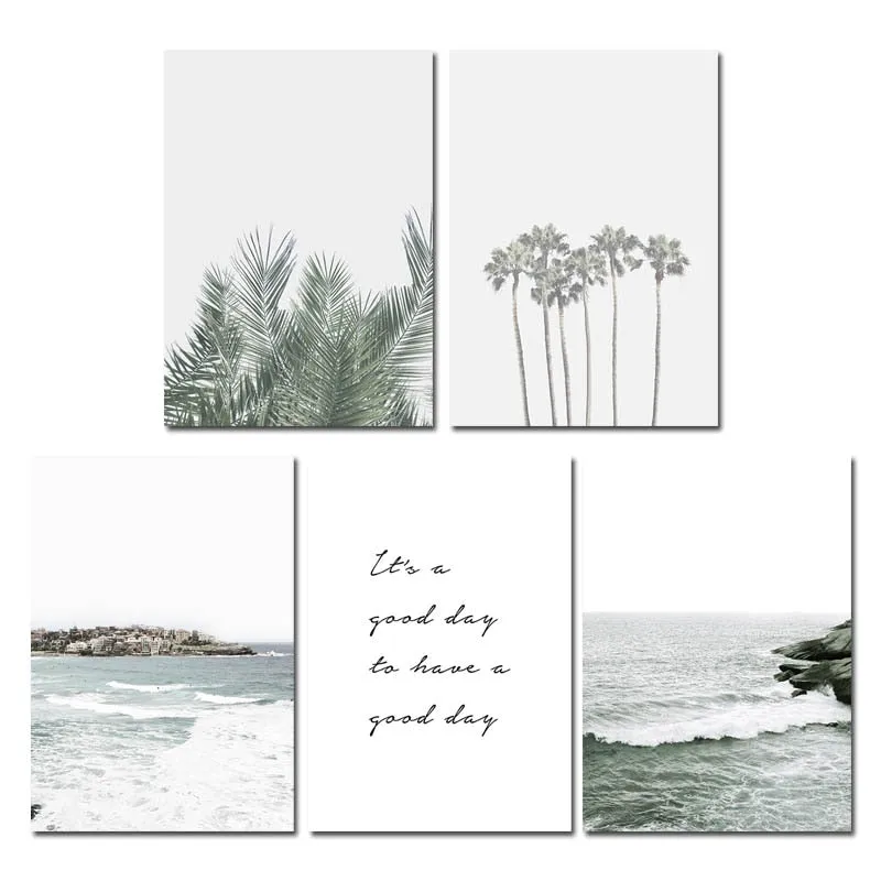 Motivational Quote Palm Tree Leaf Wall Art